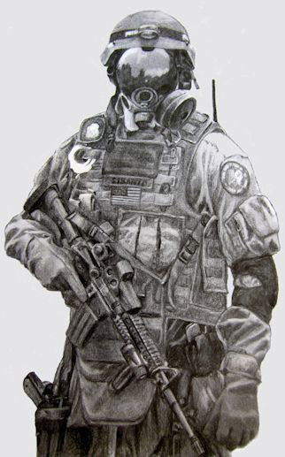 Portrait of gas mask